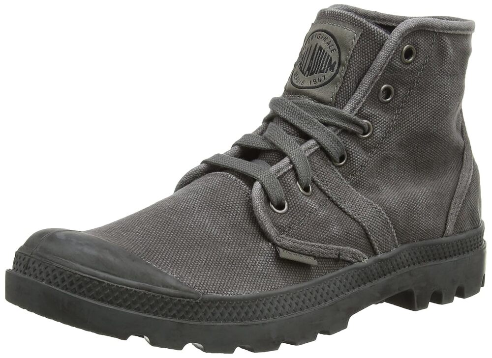 Palladium Pallabrouse High Top Cotton Canvas Boots Lace Up Metal Black 11